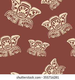 Seamless pattern with American Indians art and ethnic ornaments for your design