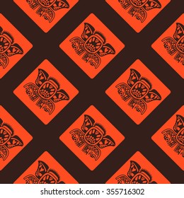 Seamless pattern with American Indians art and ethnic ornaments for your design