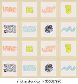 Seamless pattern with American Indians art and ethnic ornaments for your design