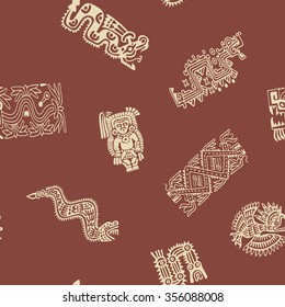 Seamless pattern with American Indians art and ethnic ornaments for your design