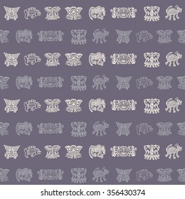 Seamless pattern with American Indians art and ethnic ornaments for your design
