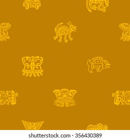 Seamless pattern with American Indians art and ethnic ornaments for your design