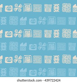 Seamless pattern with American Indians relics dingbats characters for your design