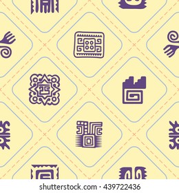 Seamless pattern with American Indians relics dingbats characters for your design