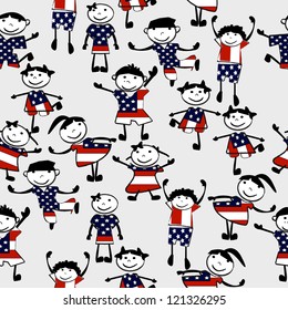 seamless pattern american kids background