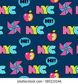 seamless pattern with american neon stickers