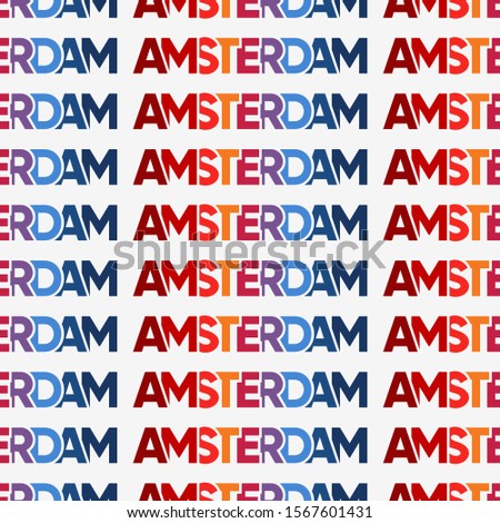 Seamless Pattern Amsterdam Netherlands Holland Dutch  colorful colourful for souvenir