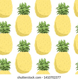 seamless pattern with ananas fruit vector isolated for food or your design