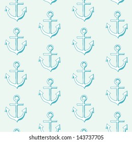 Seamless pattern with an anchor.