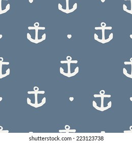 seamless pattern. anchor with heart