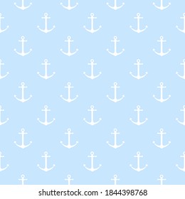 Seamless pattern with anchor. Anchor seamless pattern on white background. Vector illustration.