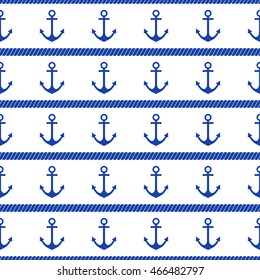 Seamless pattern anchor. Vector illustration.