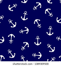 Seamless pattern with anchors. Background in marine style. Vector illustration