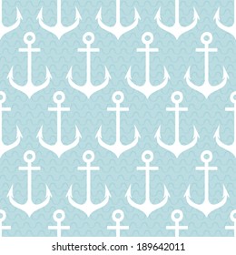 Seamless pattern with anchors. Background in marine style. Vector illustration.