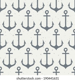 Seamless pattern with anchors. Background in marine style. Vector illustration.