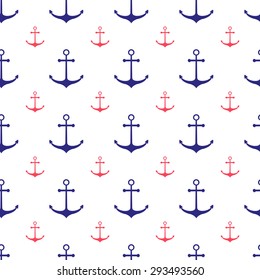 Seamless pattern with anchors. Design element for wallpapers, web site background, baby shower invitation, birthday card, scrapbooking, fabric print etc. Vector illustration.
