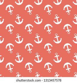 seamless pattern with anchors, great design for any purposes. Sign, symbol, element. Nautical art. Abstract vector illustration. Geometric background. The trend color, fashionable color, main shade
