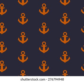 Seamless pattern with anchors in grunge style. Perfect for print, design textile, cards etc