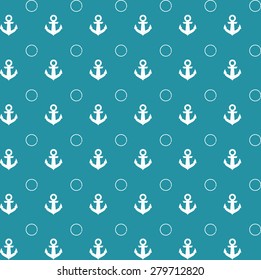 Seamless pattern with anchors in grunge style. Perfect for print, design textile, cards etc