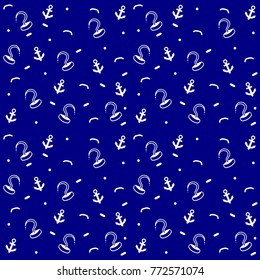 seamless pattern with anchors and hooks in pirate theme