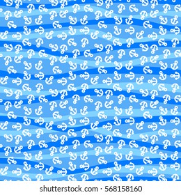 Seamless pattern with anchors. Ongoing backgrounds of marine theme. Vector illustration