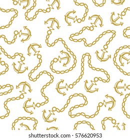 Seamless pattern with anchors. Ongoing backgrounds of marine theme.