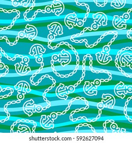 Seamless pattern with anchors. Ongoing backgrounds of marine theme.