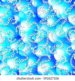 Seamless pattern with anchors. Ongoing backgrounds of marine theme.