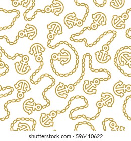 Seamless pattern with anchors. Ongoing backgrounds of marine theme.