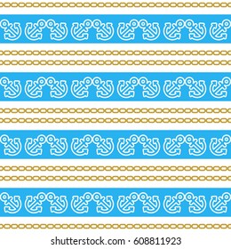 Seamless pattern with anchors. Ongoing backgrounds of marine theme.