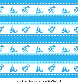 Seamless pattern with anchors. Ongoing backgrounds of marine theme.