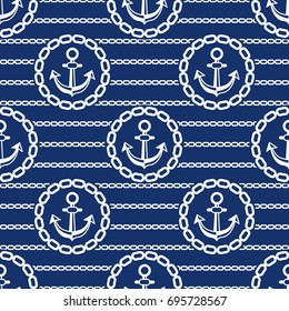 Seamless pattern with anchors. Ongoing backgrounds of marine theme.