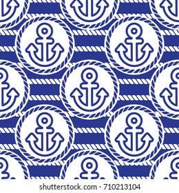 Seamless pattern with anchors. Ongoing backgrounds of marine theme.