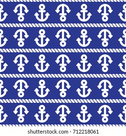 Seamless pattern with anchors. Ongoing backgrounds of marine theme.