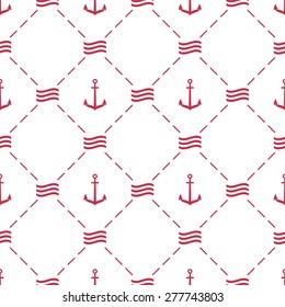Seamless pattern with anchors for textile background wrapping paper or cards.