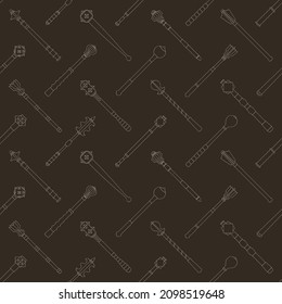 Seamless pattern with ancient battle Maces for your project