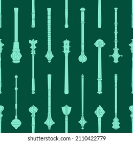 Seamless pattern with ancient battle Maces for your project