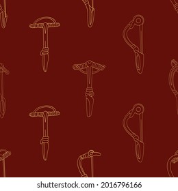 Seamless pattern with ancient brooch fibula for your project