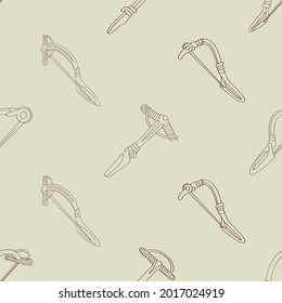 Seamless pattern with ancient brooch fibula for your project