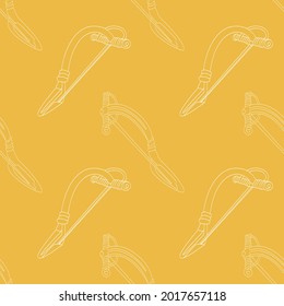 Seamless pattern with ancient brooch fibula for your project