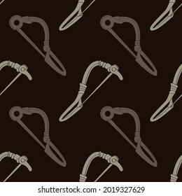 Seamless pattern with ancient brooch fibula for your project