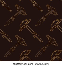 Seamless pattern with ancient brooch fibula for your project