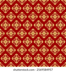 Seamless Pattern in Ancient Chinese Style. Traditional Chinese Vector Art