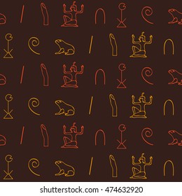 Seamless pattern with ancient egyptian numerals for your design