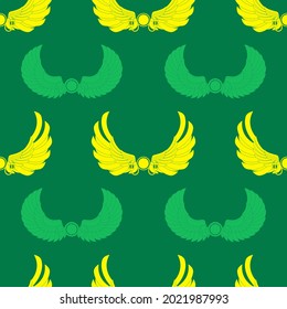 Seamless pattern with ancient egyptian symbol Winged sun for your project