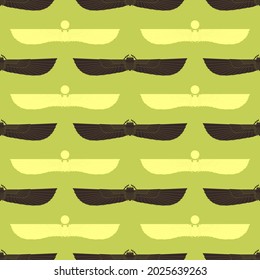 Seamless pattern with ancient egyptian symbol Scarab Winged sun for your project