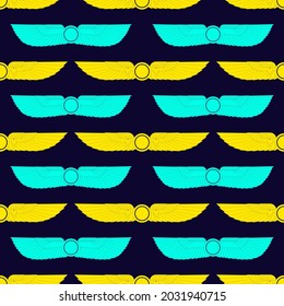 Seamless pattern with ancient egyptian symbol Winged sun for your project