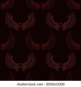 Seamless pattern with ancient egyptian symbol Winged sun for your project
