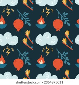 Seamless pattern of ancient Greece. Background with symbols of Greek gods.