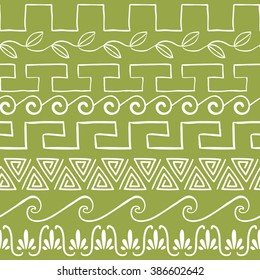 Seamless pattern with ancient greek ornaments vector illustration